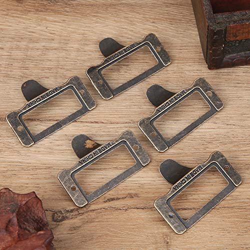 Metall -Etikett -Halter, Dateiname Kartenhalter 6PCS Bronze Etikett Pulls Frame Handle Dateinenname Kartenhalter Medizinschrank Ziehung Medizinschrank Ziehen