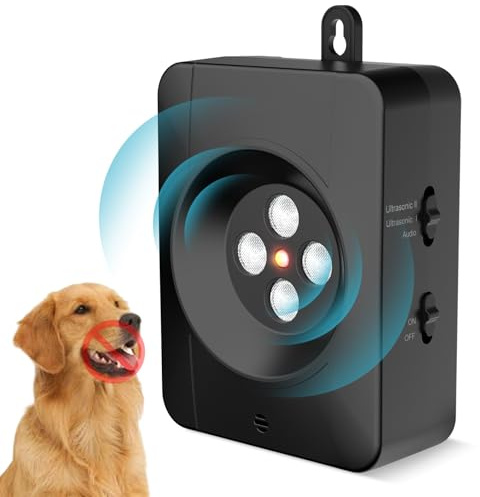 Anti Bell Gerät Hunde,3-Kanal-Antibell Ultraschall Gerät, extrem lange effektive Entfernung 55 Fuß,IPX4 wasserdicht und wiederaufladbar Anti-Bell-Mittel für Hunde,Geeignet für große und kleine Hunde