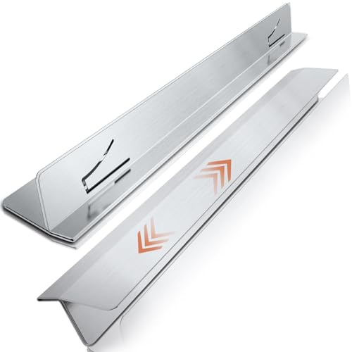 Ecopandy 2 Stück küchenleiste arbeitsplatte,Edelstahl Stove Gap Cover Für Herdplatten Breite 0.79 Zoll&verstellbare Länge 13.8 Zoll Bis 27.5 Zoll, Dichtet Verschüttete Flüssigkeiten Zwischen (Silber)