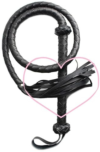 QiKKago Frusta Nera, Equitazione Frusta, Cuoio Equestrian Frusta, Accessori Fitness Multifunzionali, Coppia Regalo H19
