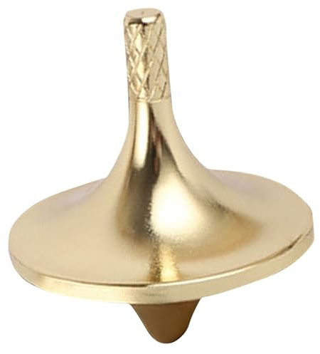 HONITANO Gyroscope en Cuivre Léger Anti-Stress pour Adultes et Étudiants, Jouet Interactif de Coordination Main-œil Design Simple et Couleur Or Brillante