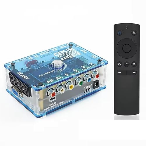 TicKnot ODV-GBS-C Mini Video Converter RGBS Scart/YPbPr to HDMI & VGA Upscaler for Retro Gaming Console PS2/N64/Dreamcast/Saturn with Zero Lag (Tran Blue)