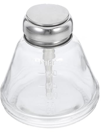 minkissy Bottiglia di Vetro Pompa a Pressione per Alcol, Facile da Pulire e Utilizzare, Contenitore Antiruggine per Cosmetici e Manicure