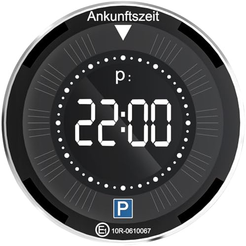 Lescars Parkuhr: Digitale e-Parkscheibe, ECE-Zulassung, Erschütterungssensor, Solar (Elektronische Parkscheibe, Solarparkuhr, Display)