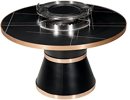 Kx9Lb8d Tavolo per Barbecue da Patio Tavolo da Barbecue Rotondo Quadrato in Acciaio Inossidabile Commerciale for lavabo Senza Fumo Mobili da Campeggio