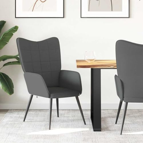 LoogCape Relaxsessel Dunkelgrau Stoff 61 x 70 x 96,5 cm Stahlgestell mit Schaumstoff Polster Sitzkomfort für Wohnzimmerecke, Büro, Gäste und Lesezeit