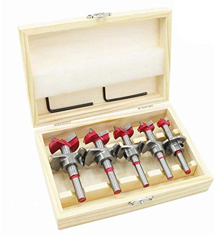 Flintronic Forstner Bit, (Ø15~35mm) Forstnerbohrer Holzbohrer mit Rundschaft, Dübelbohrer Holzbohrer mit Tiefenanschlag, Professional Forstner Bohrer, Topfbohrer Kunstbohrer für Holz, Holzbearbeitung