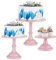 NUPTIO Présentoirs à Gâteau 3 Pièces Rond en Métal Présentoirs à Gâteaux 3 Plateaux Présentoirs à Desserts avec Un Design Simple, Rose