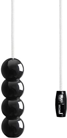 Light Pull Cord with Bead Style Handle in a choice of Black, Silver and Gold. Ice white Cord (Jet Black)