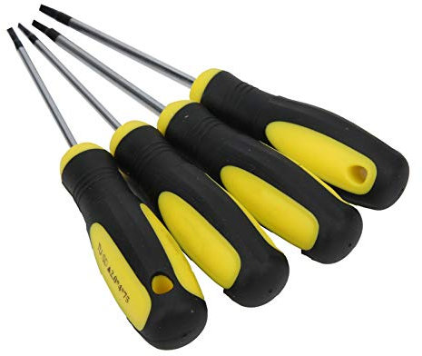 Tournevis Triangle Eujgoov 4 Pièces, Ensemble de Tournevis Triangle Magnétique TU-780E 1.8/2 / 2.3/2.6mm avec Poignée en Plastique Antidérapante