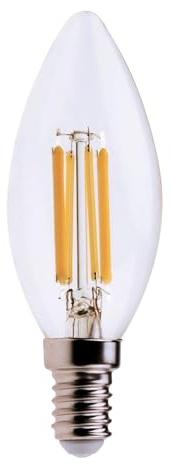 Ampoule à filament LED, Olive C35, 6W / 806lm, culot E14, 3000K