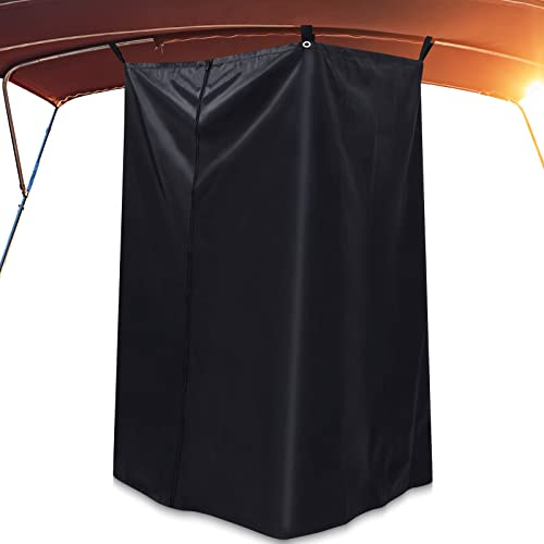 Boats Privacy Curtain Changing Room with Bag Portable Privacy Tent Easy Up Pontoon Enclosure Partition for Pontoons Boat Hanging Tent 27 W x 30 D x 72 H(Black)
