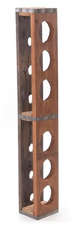 DESIGN DELIGHTS FLASCHENREGAL Vino | Mahagoni Holz, 94 cm, 6 Flaschen | Hänge Weinregal, Holz Flaschenhalter, schmaler Weinständer, Weinhalter, Wandregal