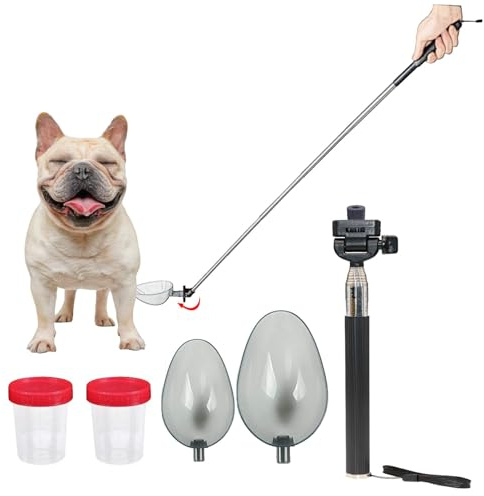 iNenya Colector de orina para Perros y Gatos, recogedor de muestras de orina de Perro con Mango telescópico para Suministros Veterinarios, Palo de orina para Perros pequeños y Grandes Que se extiende