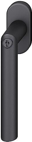 FSB 0 0810 schwarz matt Fenstergriff 34 1076 81415 abschließbar ovale Rosette,Aluminium