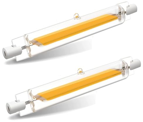ZJZG R7S LED 78mm Dimmbar, 10W R7S LED Leuchtmittel Warmweiß 3000K Ersatz Für Halogenstab 78mm 100W, LED R7S 78mm 1000lm,Kein Flackern, 2er Pack