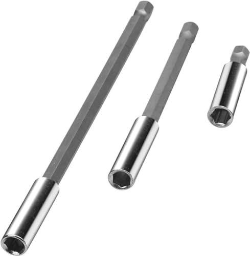 UKDD® 3pcs Magnetic Bit Holders 1/4 Shank Screwdriver Extension Bar 75mm, 100mm & 150mm