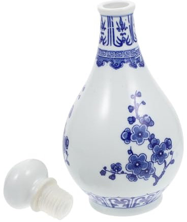 IMIKEYA Blue and White Ceramic Wine Bottle Sake Pot Creative Wine Holder for Serving and Storage for Decorative Home Use and Wedding Favour Bottles