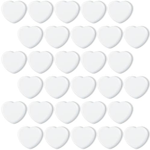 ZDZBLX Magnete für Magnettafel - 30 Stück Mini Magnete Stark Kühlschrankmagnete mit Starker Halt, Whiteboard Magnet für Kühlschrank,Weiß Herz Klein Magneten für Tafel Pinnwand Foto Schule Zuhause Büro