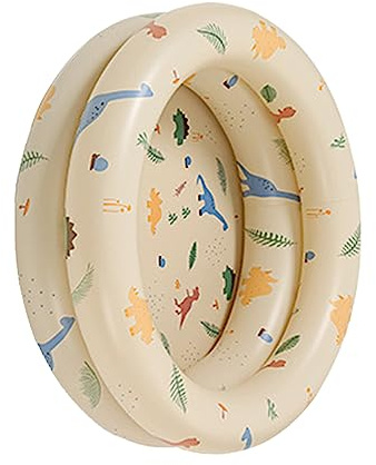 Uppblåsbar Pool Baby Retro Blow Up Pool Familj Söt Stil Förtjockad Vattenpool (Beige dinosaurie)