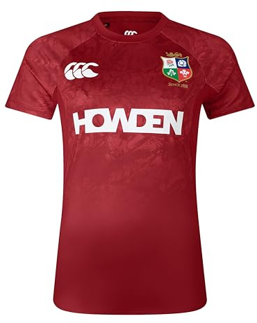 Canterbury Women's British & Irish Lions Canterbury Superlight T-Shirt | Lightweight Rugby Tee | Breathable | Official British & Irish Lions Licensed Product Technical T-Shirt, Red Dahlia, 14