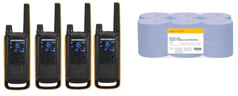 Motorola Talkabout T82 Extreme Quad PMR Funkgerät & AmazonCommercial 2 lagig Recycelte Papierhandtücher- Innenabwicklung/Innenabrollung