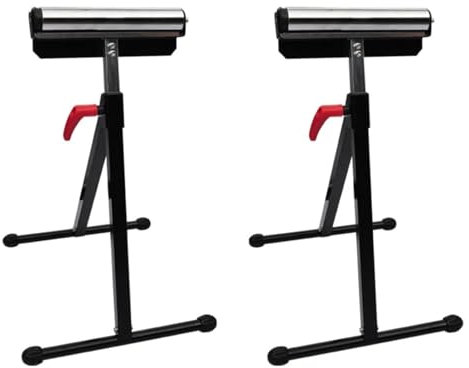 BaraSh Set of 2 Adjustable Roller Stands,Roller Stand Heavy-duty with Adjustable Height - Universal fits - Saw Stand - Foldable & Portable Stand - Workbench - Saw Table - Workshop Roller Stand