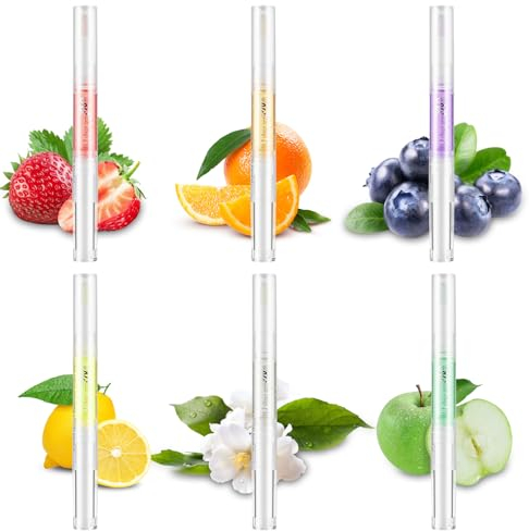Andibro 6 Stück Nagelöl Stift,Cuticle Oil Nagelhautöl für Nägel Naturkosmetik Nägel Nagelpflegeöl Nagelpflegestift Nagelhaut-Öl-Stift mit Vitaminen für die Reparatur von Rissigen und Trockenen Nägeln