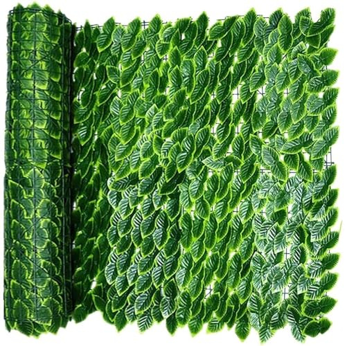 Sichtschutz Terrasse Balkon Garten Green Fence Balkonverkleidung 1x1m 1x5m 1x10m Künstliche Efeu Hecken Zaun Gartendekoration Balkontrennwand Gartenzaun Dekorativer Efeuzaun Ohne Bohren(Size:1x8m)
