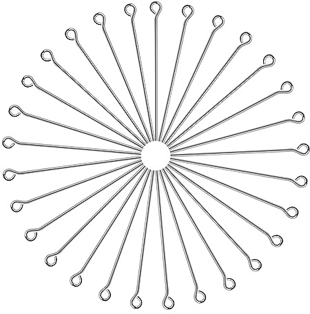 TOAOB 40mm Ösenstifte Edelstahl 300 Stück Open Eye Pins Silber für Ohrring Anhänger Perlen Schmuck DIY Handwerk Machen