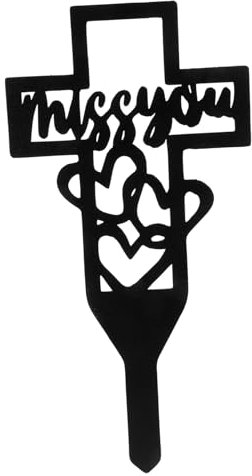 SEWOART Croix Commémorative Fer pour Cimetière Pieu Décoratif De Jardin pour Sépulture Accessoire Durable pour Décorations Funéraires Et Jardins