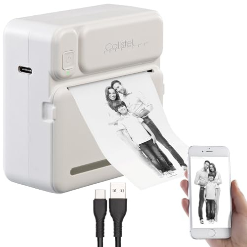 Callstel Mini Drucker: Mobiler Akku-Mini-Foto-/Etiketten-Thermodrucker, App, 200 DPI, BT 5.1 (Thermo Drucker, Label, Handy)