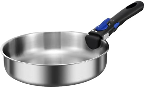 Genérico - Sartén Antiadherente De Acero Inoxidable 316-26cm - Sin Revestimiento - Apto Para Lavavajillas - Cocina De Inducción Y Estufa