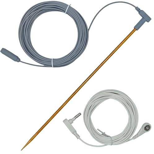 Kupfer-Erdungsstab-Set mit 12,2 m langem Kabel, tragbarer Erdungsanschluss