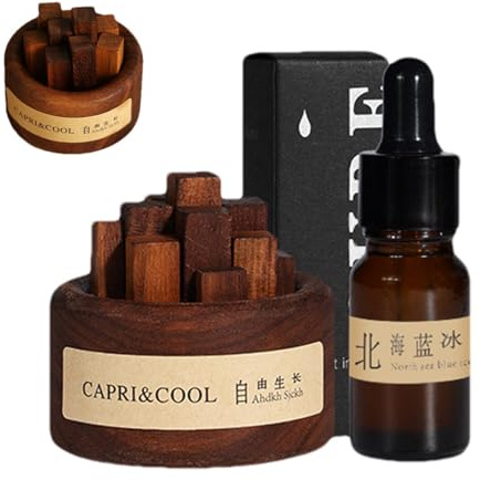 Diffuseur d'huile essentielle en bois - Diffuseur d'aromathérapie portable sans eau en noyer noir pour salon, salle de bain, chambre à coucher