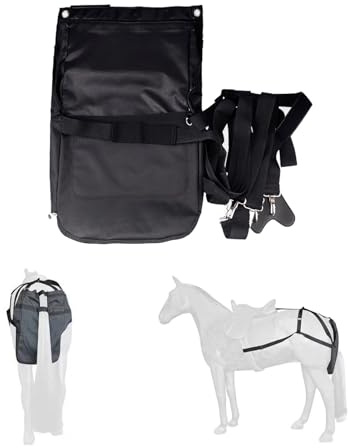 CMYUN Pferdemistbeutel Bauernhof Garten Pferd Windel/Pferdekotbeutel, Pferdesattel Kotauffangbeutel für Pony Und Zugpferd, Leichter Schwarzer Kotbeutel für Reiten(L)