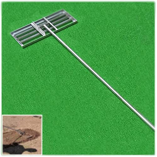 ZHAOXI Râteau à Gazon, râteau de Jardin en Acier, râteau en métal, Outil de nivellement de pelouse en Acier Inoxydable pour la saleté huileuse et Le Top Dressing (Manche de 47 Pouces)