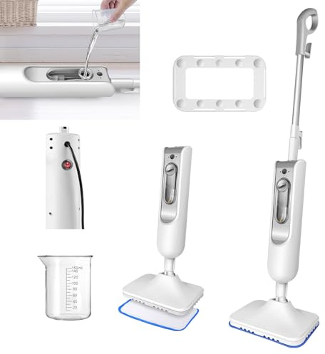 Dampfreiniger Dampfreinigungsmop für Fußbodenreinigung,Elektro Mop Fußbodenmop Nass Trocken Staub Flachreinigungsmop mit 2 waschbaren Mop Pads,Fußboden Steamer Shark Dampfmop für Laminatböden