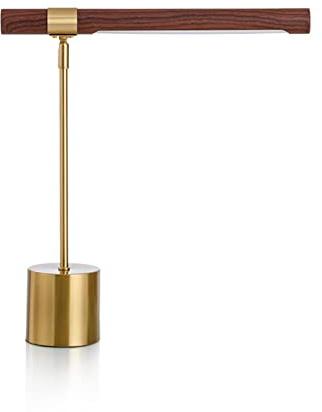 Lampada da scrivania moderna in legno e ottone di metà secolo, con angolo di inclinazione regolabile, per casa, ufficio, biblioteca, comodino, design elegante banchiere