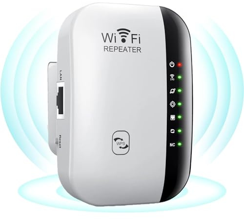 WiFi Extender/Repeater，Covers Up to 4500 Sq.ft and 60 Devices, Internet Booster - with Ethernet Port, Quick Setup, Home Wireless Signal Booster