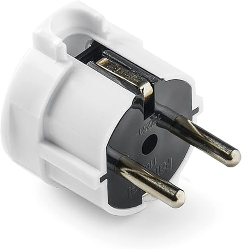 FAMATEL - Clavija | Salida lateral | TT | 16A | 250V | 4,8mm | Blanco (Paquete de 5)