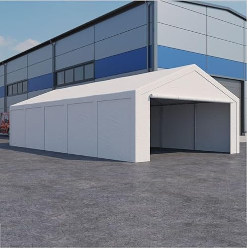 Magna One 5x10 m Lagerzelt PE 240g/m² – wasserdichtes Zelt mit verzinktem Stahlgestänge, 2 m Seitenhöhe, Reißverschlusseingang beidseitig, modulare Seitenteile, Zeltgarage Gerätezelt