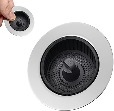 1 PCS Upgraded 3 in 1 Sink Strainer, Sink Plug Replacement and Stopper,Stainless Steel, Kitchen Sink Plug, Anti-Clogging, Universal Sink Strainer Combo,and Prevent Odors-Sinks for Sinks Hole 70mm-86m