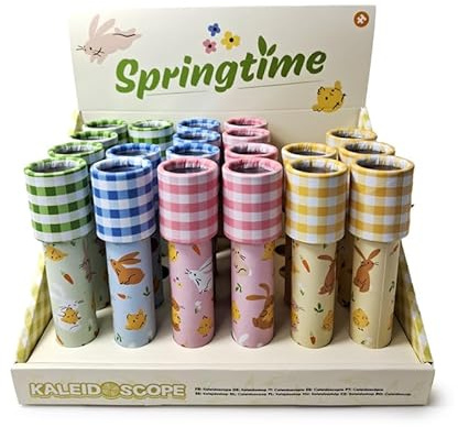 Puckator Springtime Mini Kaleidoscope - Camping Games Stuff For Kids Teen Children - Cool Unusual Sensory Toys Gifts Presents - Festival Diffraction Rave Glasses - Retro Accessories Gadgets