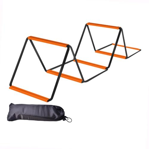 Qraatosi Agility Ladder Football Footwork Ladder Improves Coordination Speed Ladder Agility Training Equipment for Workout Home Gym, 6 Grids with Bag
