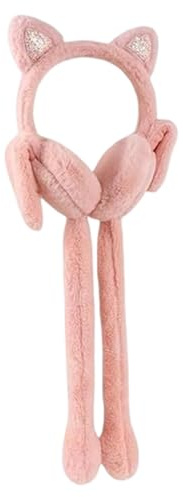 Cute Earmuffs Plush Warm Protector | with Movable Rabbit Ears Girls Ear Muffs for Winter, Fall, Commuting, Outdoor Sports, Running, Cycling, Skiing, Ice Skating