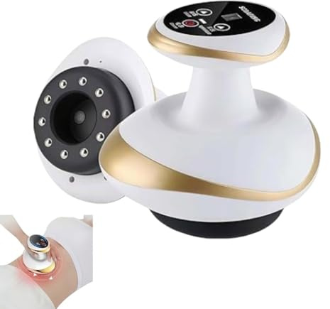 Masajeador Anticelulitico| VacíO Y Gua Sha EléCtrico, Piel MáS Firme Y Mejor CirculacióN, Masaje De Tejido Profundo Con Calor, Para Muslos Abdomen Hombros Manos Rostro(Recargable) (Blanco)
