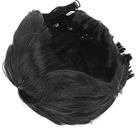 Omquot Fluffigt Svart Kort Hår Peruk för Män Moderiktig Bekväm Naturlig Stil för Rollspel Halloweenfester Man Högtemperatur Syntetiskt Hår