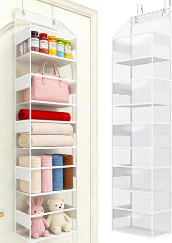 Hängeregal für die Tür, übergroßer Hänge-Organizer für das Badezimmer, Aufbewahrung für Kuscheltiere,50in Hängeregal, Badezimmer-Organizer, grau, für Kinderzimmer, Schlafzimmer, Büro(transparent)