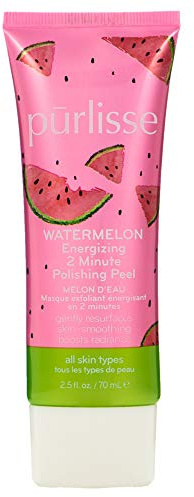 pūrlisse Watermelon Energizing Face Peel & Exfoliator - 2-Minute Polishing Facial Peel - Gentle Exfoliating Face Polish with Glycolic Acid and Lychee - Boosts Radiance & Smooths Skin (2.5 oz)